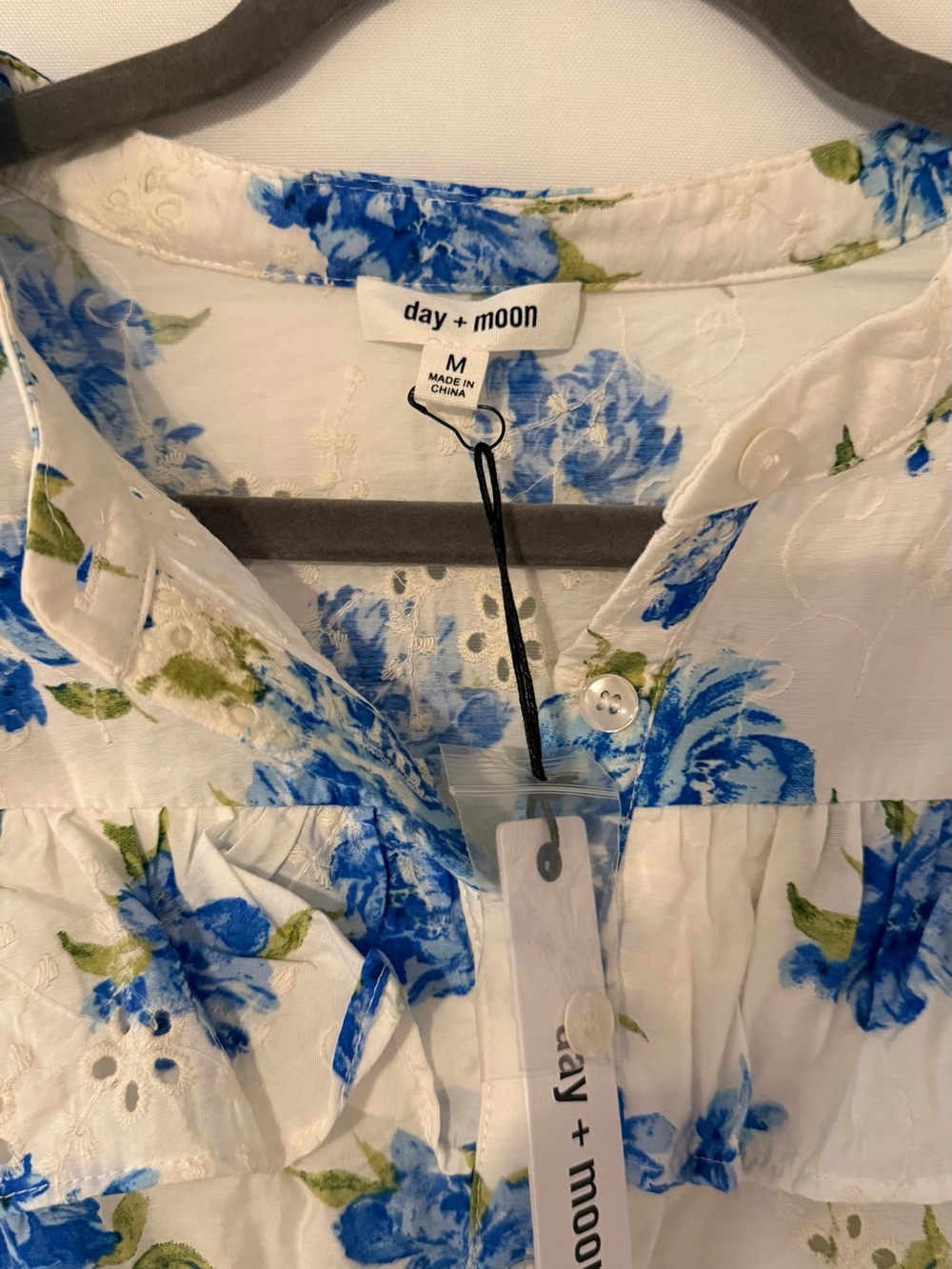 FANCYD Blue Floral Ruffle Romper - Women's Jumpsuit - Picture 5 of 7